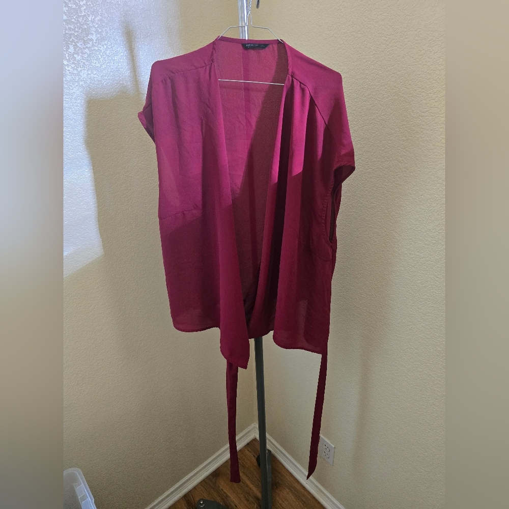 Shein Curve Red Wrap Around Top Size 4XL